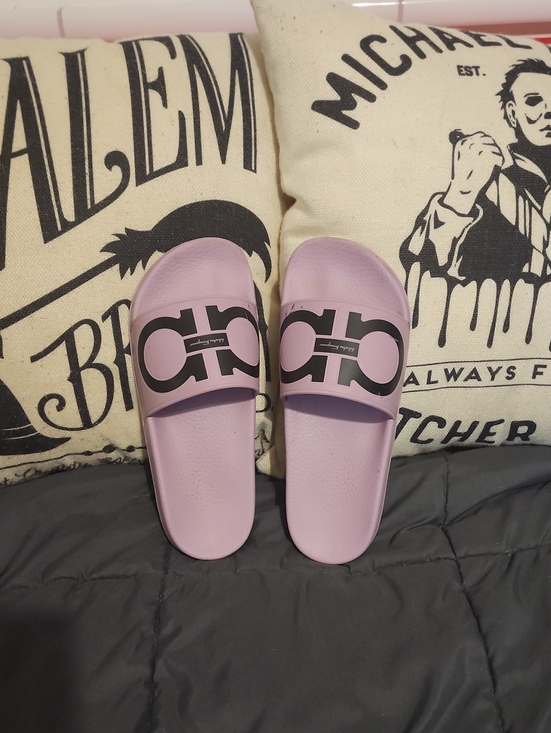 Salvatore Ferragamo Shoes - Authentic Salvatore Ferragamo Lavender Slide Sandals Size 8